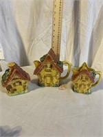 VINTAGE BROWN ROOF TEA SET - AS IS - TILSO JAPAN