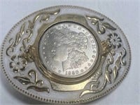 Silver $1 Belt Buckle