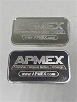 2-1 oz APMEX Bars