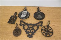 Cast iron trivets & others