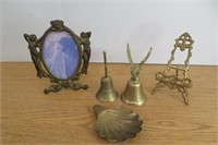 Brass nude art frame, bells & more