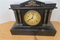 Ansonia cast iron mantel clock w key works