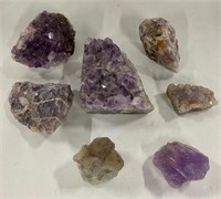 7 Amethyst Quartz Pieces