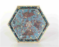 Chinese Hexagonal Cloisonne Tray