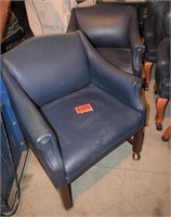 Blue, Square Back Arm Chairs