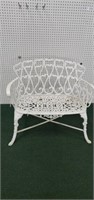 Cast iron decorative patio bench, 17 x 35 x 30