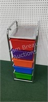 Metal frame plastic 5 drawer multicolored