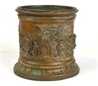 European Embossed Brass Pot