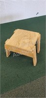 Custom built solid oak step stool, 16.5 X 14 x 11