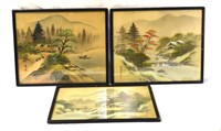 Three Framed Asian Painting on Silk