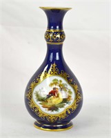 Meissen Blue & Gilt Painted Vase