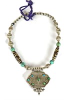 Tibetan Silver & Dzi Beads Necklace