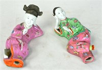 Two Chinese Famille Rose Porcelain Figurines