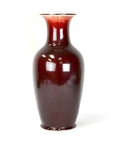 Chinese Ox Blood Glazed Rouleau Vase