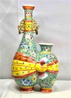 Chinese Famille Rose Double Vase