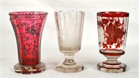 Three Pcs of Cut Crystal Glass Cups