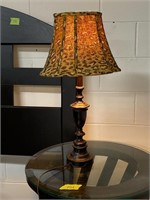 Table lamp with animal print shade