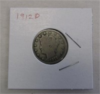 Rare 1912-D Liberty "V" Nickel
