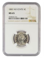 Gem 1883 No Cents Nickel