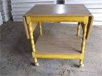 Yellow base with drop leaf top cart