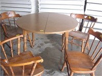 Hardwood table and four chairs