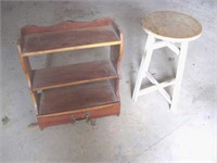 Shop stool and shelf unit