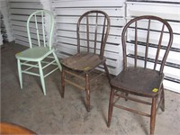 Three Bentwood chairs