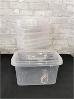 6 Clear Containers with Lids New