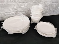 NEW 18pc White Dinner Set - Plates and Bowls