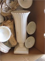Two boxes of milk glass