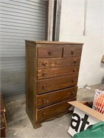 Vintage wood 7 drawer chest