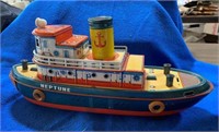 Vintage B.O. Neptune Tin Toy Boat