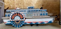 Vintage B.O. Queen River Boat Tin Toy