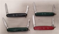 (4) Vintage 2 Blade Lark Pocket Knife