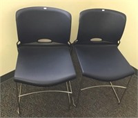 2 Plastic Straight Chairs