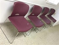 4 Plastic Straight Chairs