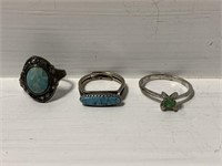 Sterling silver ring with an oval turquoise