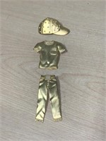 3 Gold Coloured Brooches Marked Jj - Pants,
