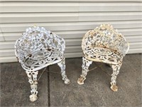 Pair of Matching Cast Iron Chairs