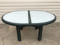 Plastic Glass Top Patio Table
