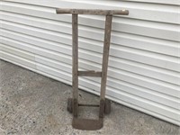 Vintage Wooden Hand Cart with Metal Wheels