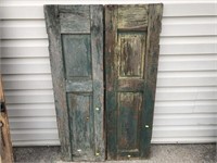 Pair of Green Painted Shutter