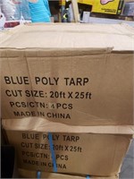 Case of 4 Blue Poly Tarps 20x25 Feet