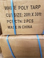 Case of 2 White Poly Tarps 20x30 Feet