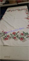 Antique table cloth is flaws