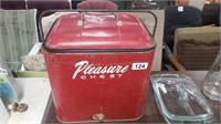 ANTIQUE PLEASURE CHEST WITH TRAY, NICE