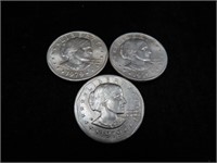 THREE SUSAN B ANTHONY DOLLARS