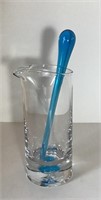 MODERN GLASS PITCHER AND STIR STICK