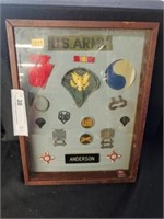 Framed Military Insignia and Merits