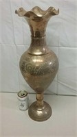 Large Ornate Brass Vase 23.5"H